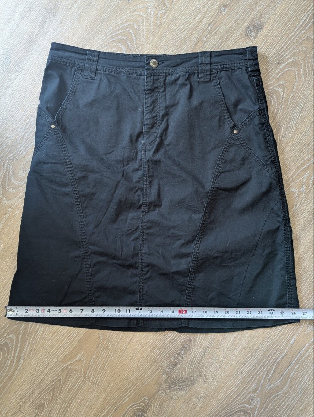 Cotton Ginny Vintage Women's Black A-line Utility Y2k Cargo Skirt Cabincore - Picture 9 of 12